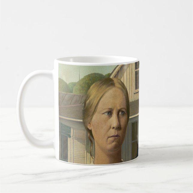 American Gothic Painting Tasse (Links)