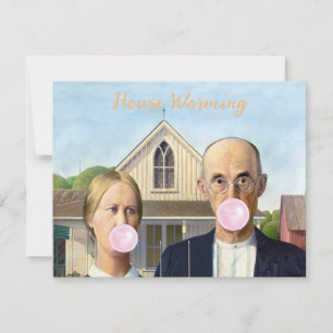 American Gothic Pink-Gummi-Haus-Einweihungseinladu Einladung