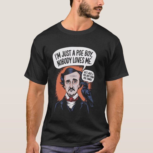 American Gothic Poe Boy für Bücherwurm oder Autor T-Shirt (Vorderseite)