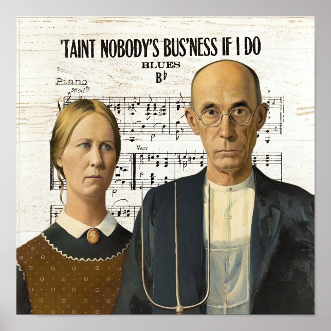 American Gothic Poster Humor auf Deutsch (Vorne)