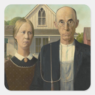 American Gothic Quadratischer Aufkleber