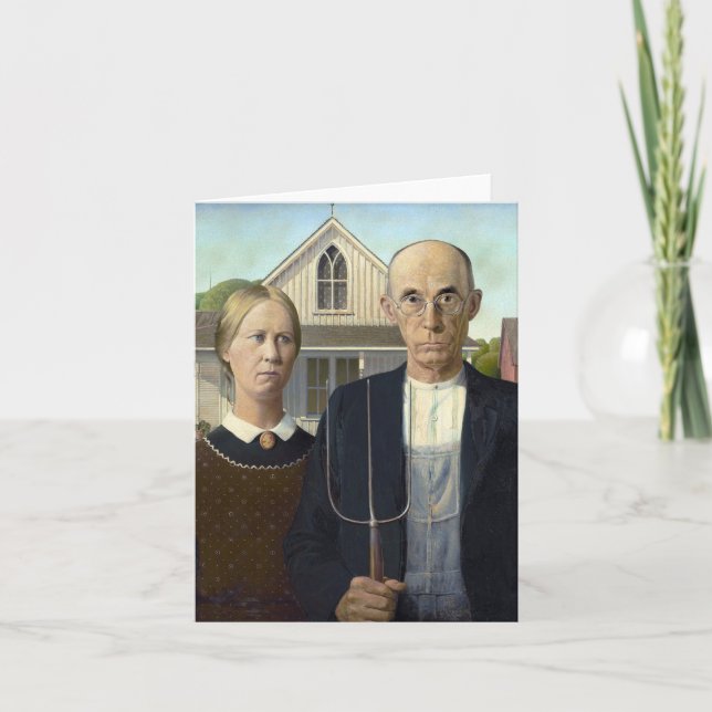 American Gothic von Grant DeVolson Wood Karte (Vorderseite)