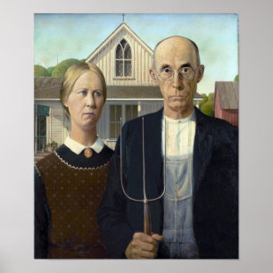 American Gothic von Grant DeVolson Wood Poster