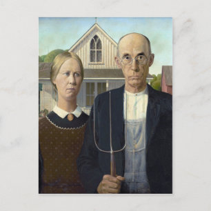 American Gothic von Grant DeVolson Wood Postkarte