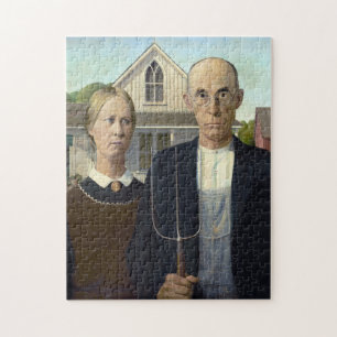 American Gothic von Grant DeVolson Wood Puzzle
