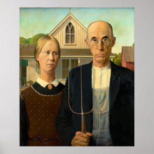 American Gothic von Grant Wood (1930) Poster
