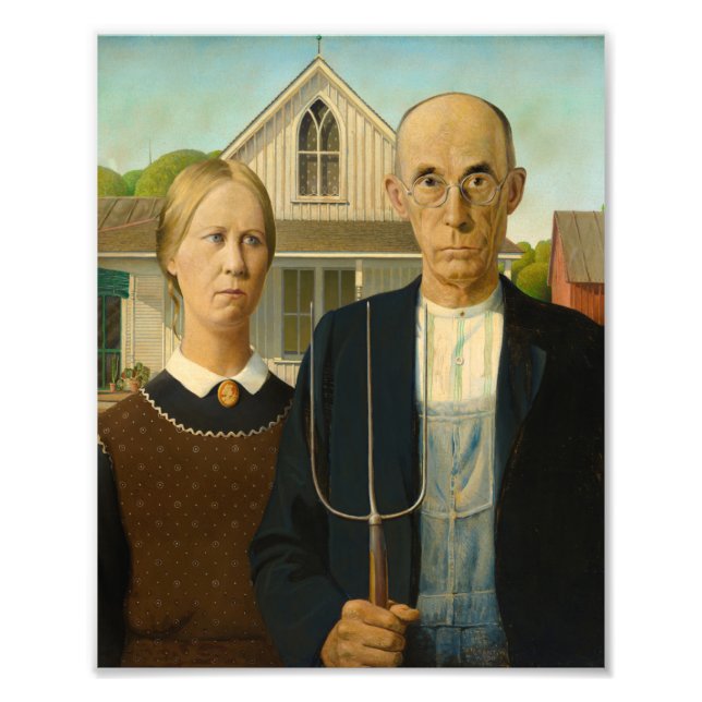 American Gothic von Grant Wood Fotodruck (Vorne)
