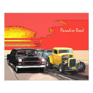 American Graffiti "Paradise Road" Drag Race Scene Fotodruck