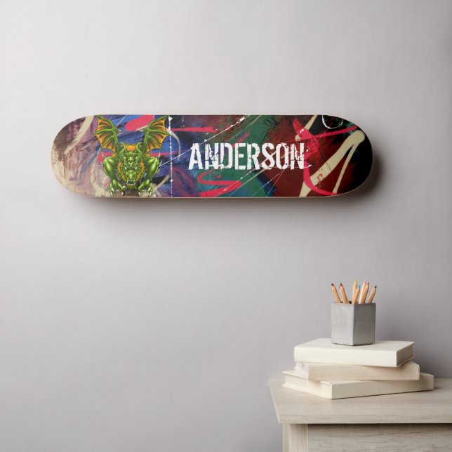 American Graffiti Personalized Dragon skateboard (Wandkunst (Horz))