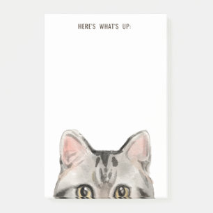 American Grey Tabby Cat   Bearbeiten von Text Cat- Post-it Klebezettel