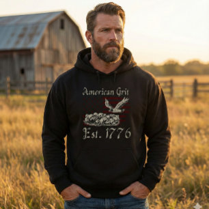 American Grit Est 1776 Totenköpfe & Adler Herren H Hoodie