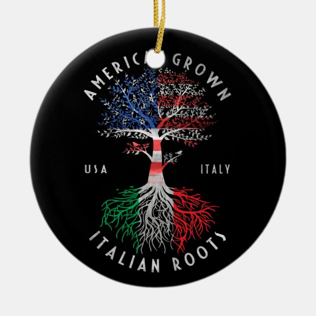 American Groots Italia Roots Italienische Flagge N Keramik Ornament (Vorne)
