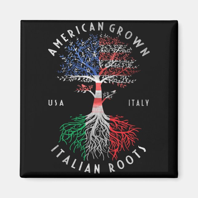 American Groots Italia Roots Italienische Flagge N Magnet (Vorne)