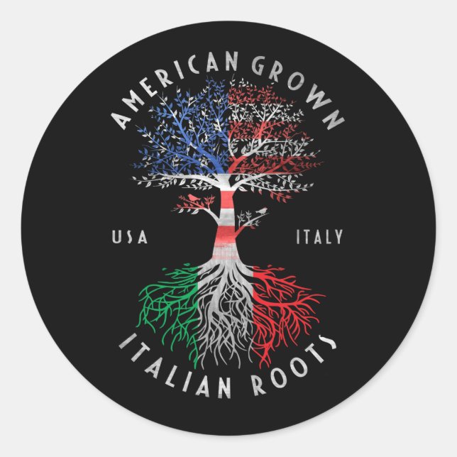 American Groots Italia Roots Italienische Flagge N Runder Aufkleber (Vorderseite)