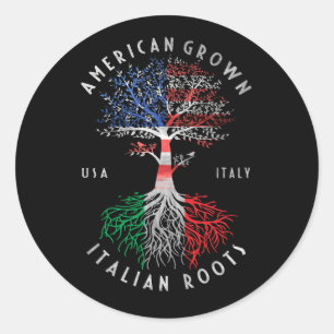 American Groots Italia Roots Italienische Flagge N Runder Aufkleber