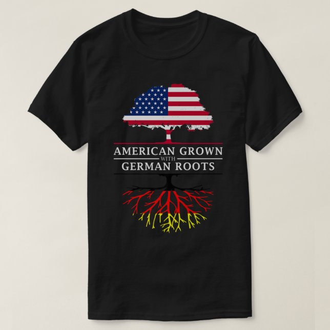 American Groots mit deutschen Wurzeln - Deutschlan T-Shirt (Design vorne)