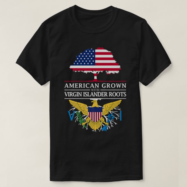 American Groots mit Jungfrau Island Roots  T-Shirt (Design vorne)