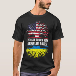 American Groots mit Roots USA Flag Ukraine T-Shirt
