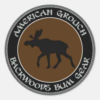 American Grouch Backwoods Bum Gear Runder Aufkleber