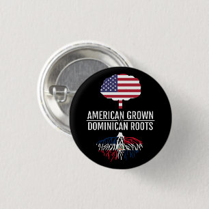 American Ground Dominican Roots National Flag Button