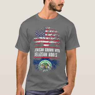 American Ground mit Belizean Roots USA Flag Belize T-Shirt