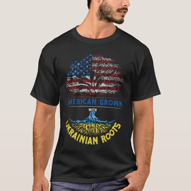 American Ground Ukrainian Roots USA Flag Venezuela T-Shirt (Vorderseite)
