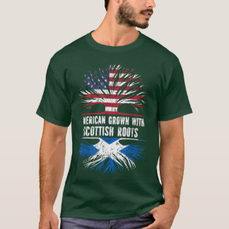 American Grove with Scottish Roots USA Flag Scotla T-Shirt