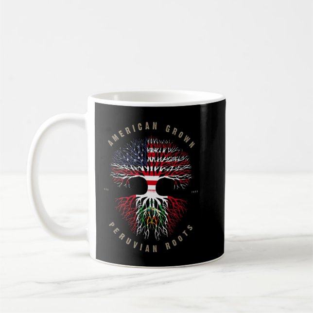American Grow Peruvian Roots Peru Flag Kaffeetasse (Links)