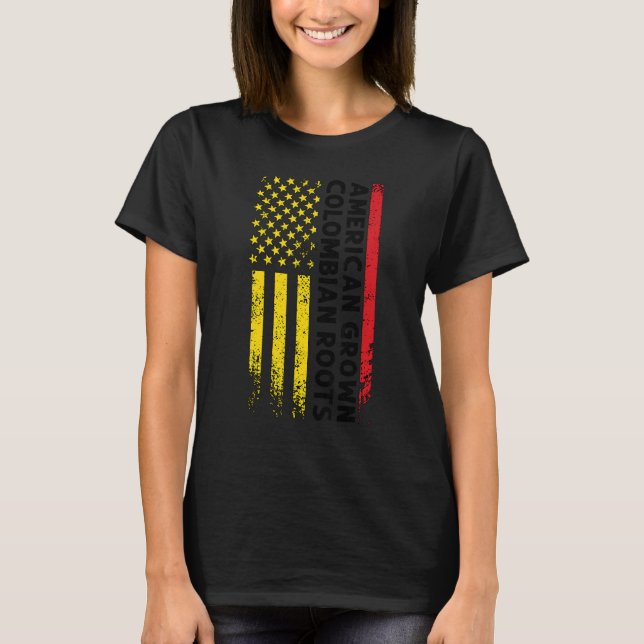 American Growm Colombian Roots Colombian Colombia T-Shirt (Vorderseite)