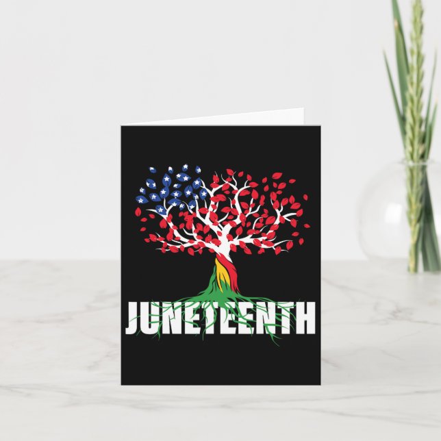 American Grown African Root Tree Juneteente Black Karte (Vorderseite)