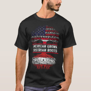 American Grown Austrian Roots America Austria Tree T-Shirt