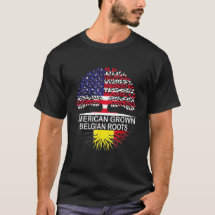 American Grown Belgium Roots Belgien-Flagge T-Shirt