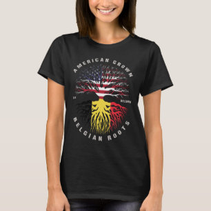 American Grown Belgium Roots Belgien-Flagge T-Shirt