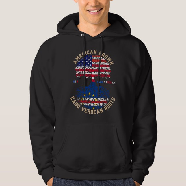 American Grown Cabo Verdean Roots Cape Verde Flag Hoodie (Vorderseite)