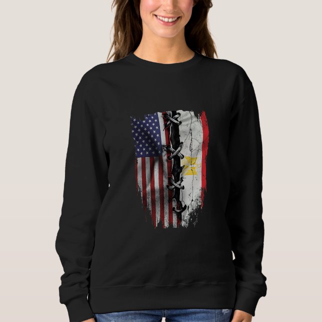 American Grown Egyptian Roots USA Egypt Flag Sweatshirt (Vorderseite)
