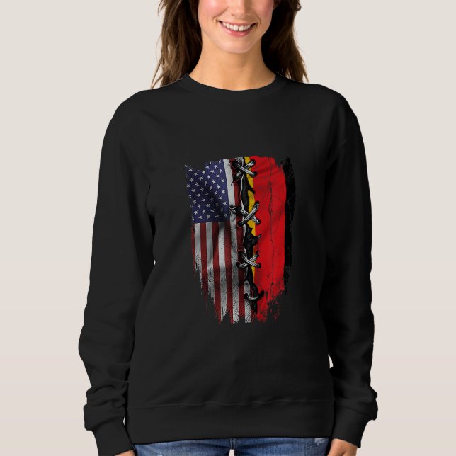 American Grown German Roots USA Germany Flag Sweatshirt (Vorderseite)