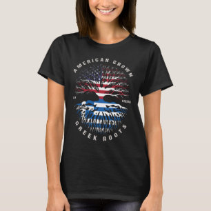 American Grown Greece Roots-Flagge T-Shirt