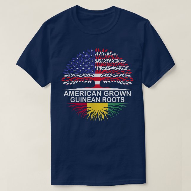 American Grown Guinean Roots Guinea Flag  T-Shirt (Design vorne)