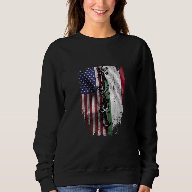 American Grown Hungarian Roots USA Hungary Flag Sweatshirt (Vorderseite)