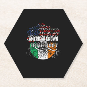American Grown Irish Root Flag Ireland St Patricks Untersetzer