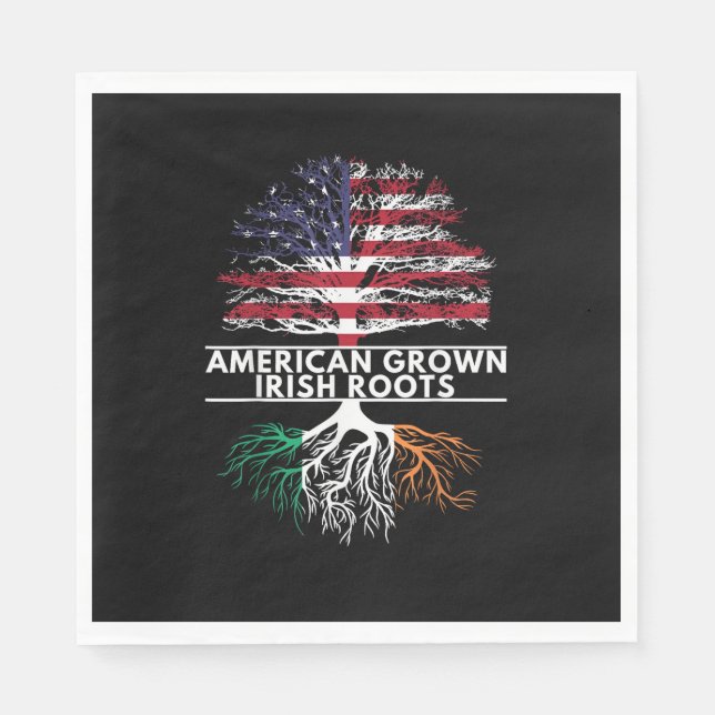 American Grown Irish Roots Flag Ireland ST. PATRIC Serviette (Vorderseite)