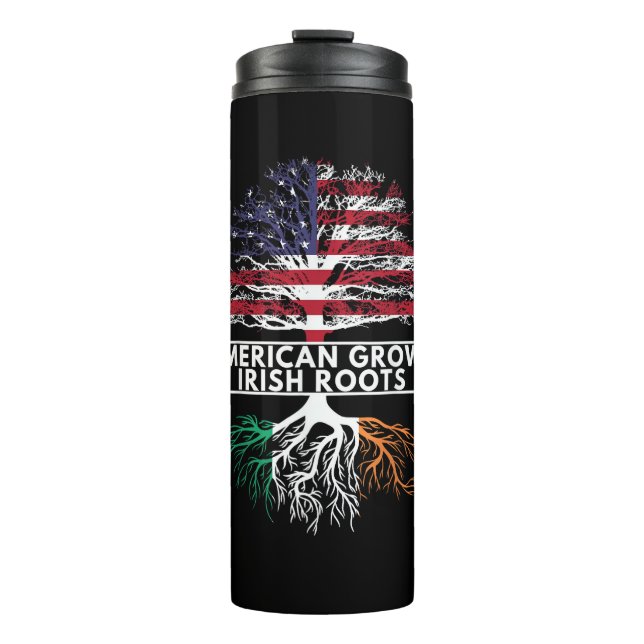 American Grown Irish Roots Flag Ireland ST. PATRIC Thermosbecher (Vorderseite)