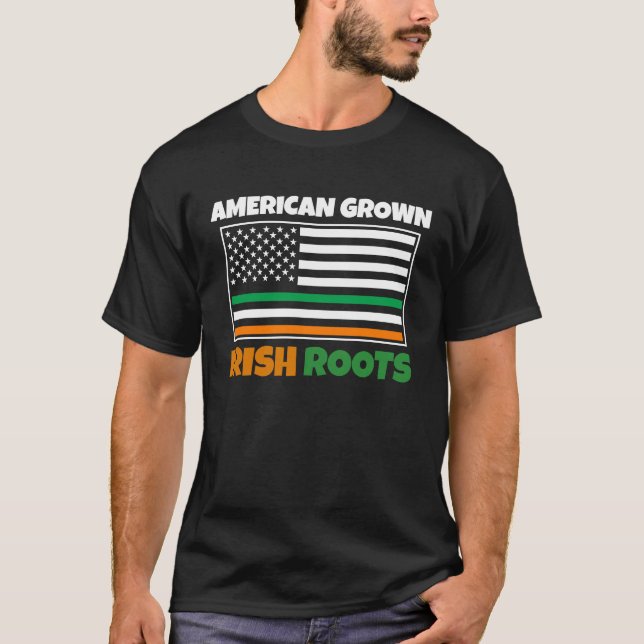 American Grown Irish Roots Flag  St Pattys Day Par T-Shirt (Vorderseite)