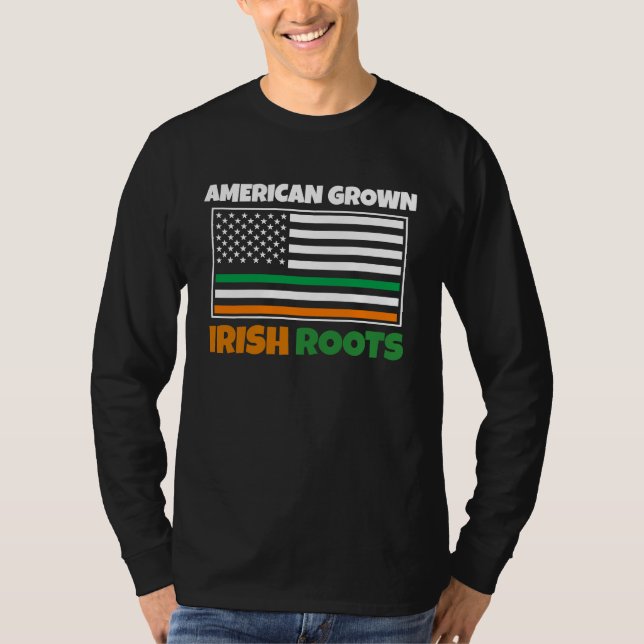 American Grown Irish Roots Flag  St Pattys Day Par T-Shirt (Vorderseite)