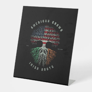 American Grown Irish Roots Ireland Flag Vintag Gr Sockelschild