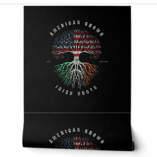American Grown Irish Roots Ireland Flag Vintag Gr Tapete