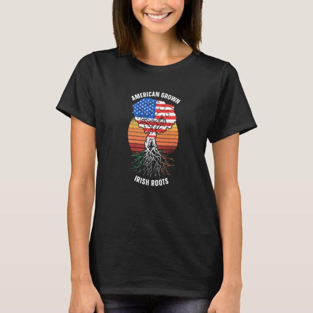 American Grown Irish Roots Irland Familie USA USA  T-Shirt (Vorderseite)