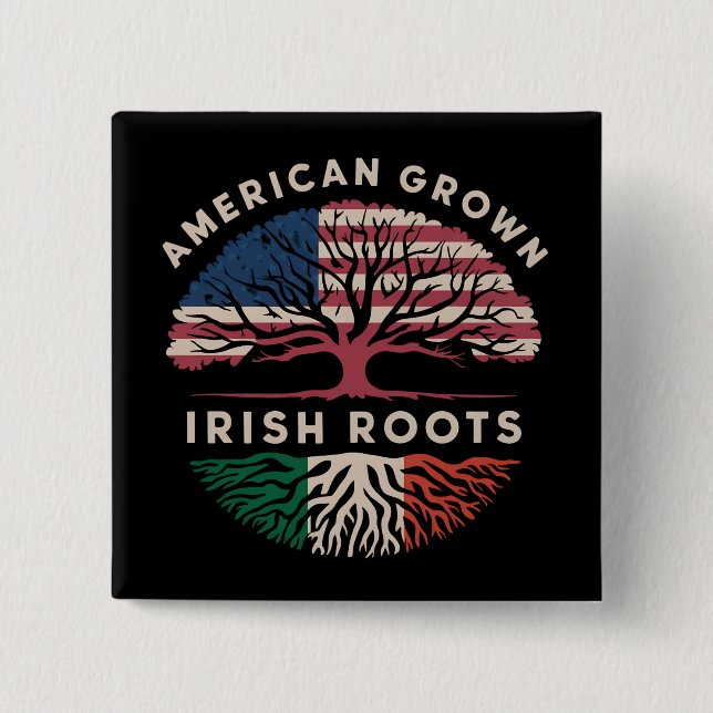 American Grown Irish Roots St Patrick's Day Button (Vorderseite)