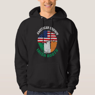 American Grown Irish Roots Vintage Flags for Men W Hoodie