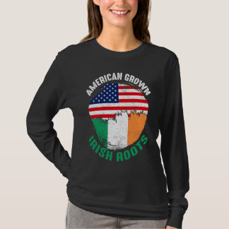 American Grown Irish Roots Vintage Flags for Men W T-Shirt
